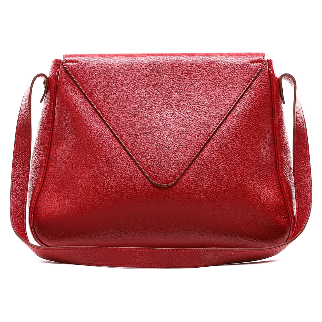 Hermès Sac bandoulière Christine en Cuir bordeaux - État correct - L.33 cm