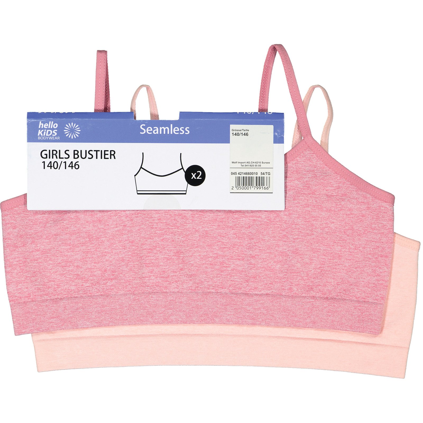 Mädchen-Panty seamless, 2 Stück rosa