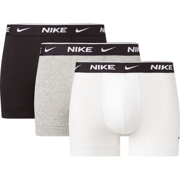 Nike Boxers Eday Trunk 3 Unidades White / Grey Heather / Black M