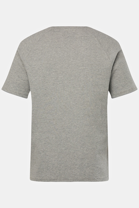 Schlaf-Henley, Halbarm, Melange-Jersey, Rundhals mit Knopfleiste, bis 8 XL