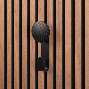 Lattenwand accessoire hanger zwart hout