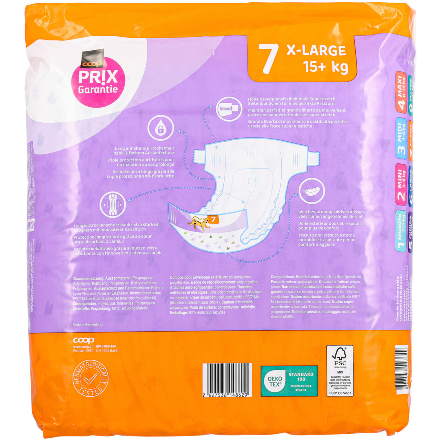 Prix Garantie Baby Windeln XL Grösse 7, 15+kg 28 Stück