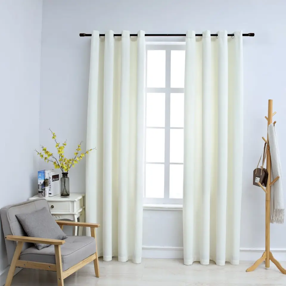 vidaXL - Gordijn - Crème - Fluweel - 140 x 245 cm - 2 stuks