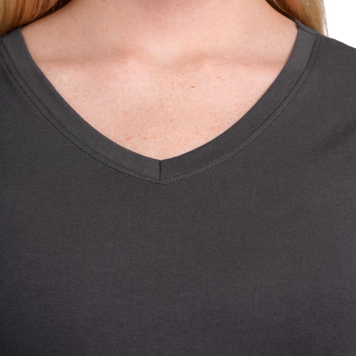 Gina Benotti Damen T-Shirt mit V-Ausschnitt dunkelgrau