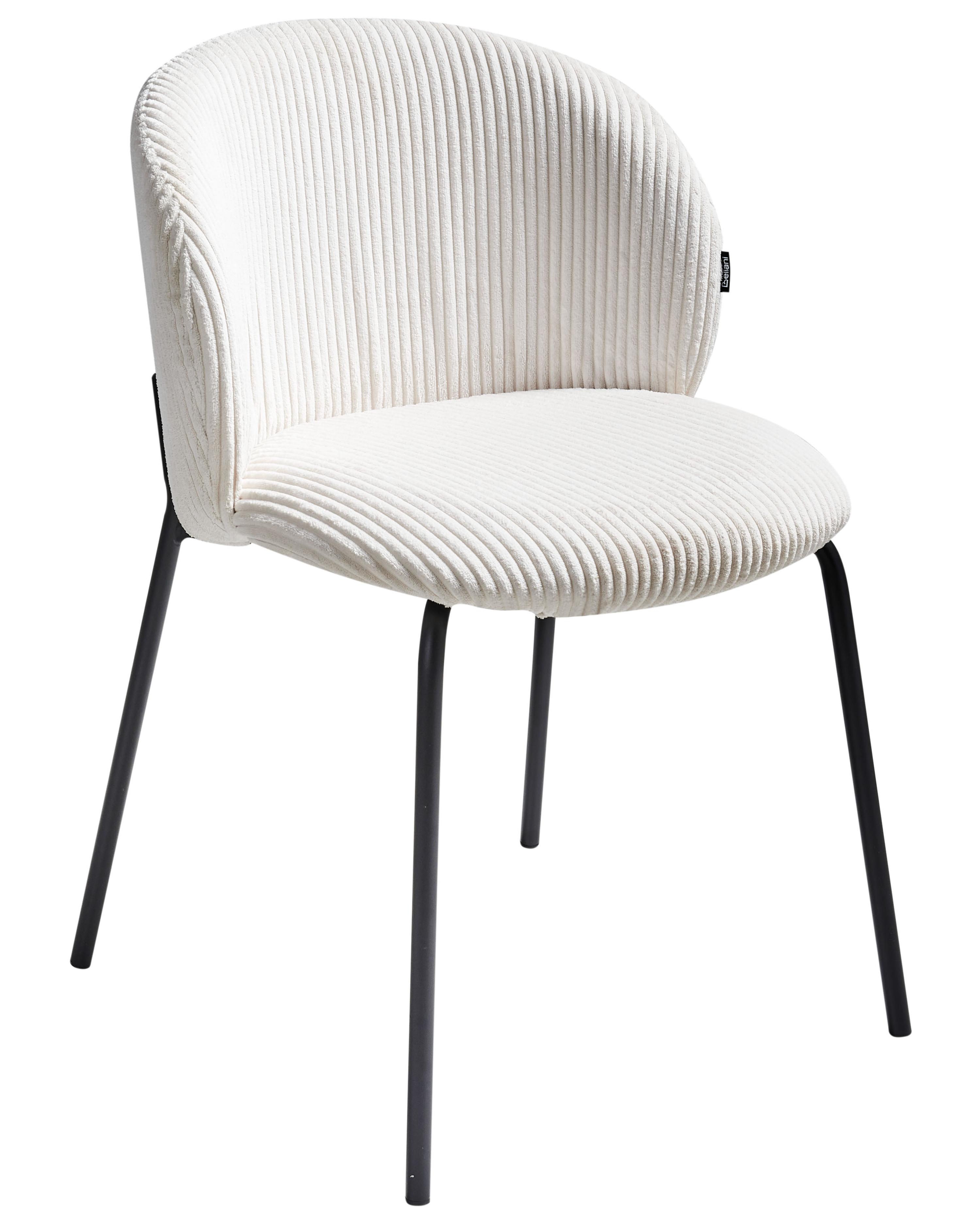 Set van 2 eetkamerstoelen MILES Corduroy Gebroken wit
