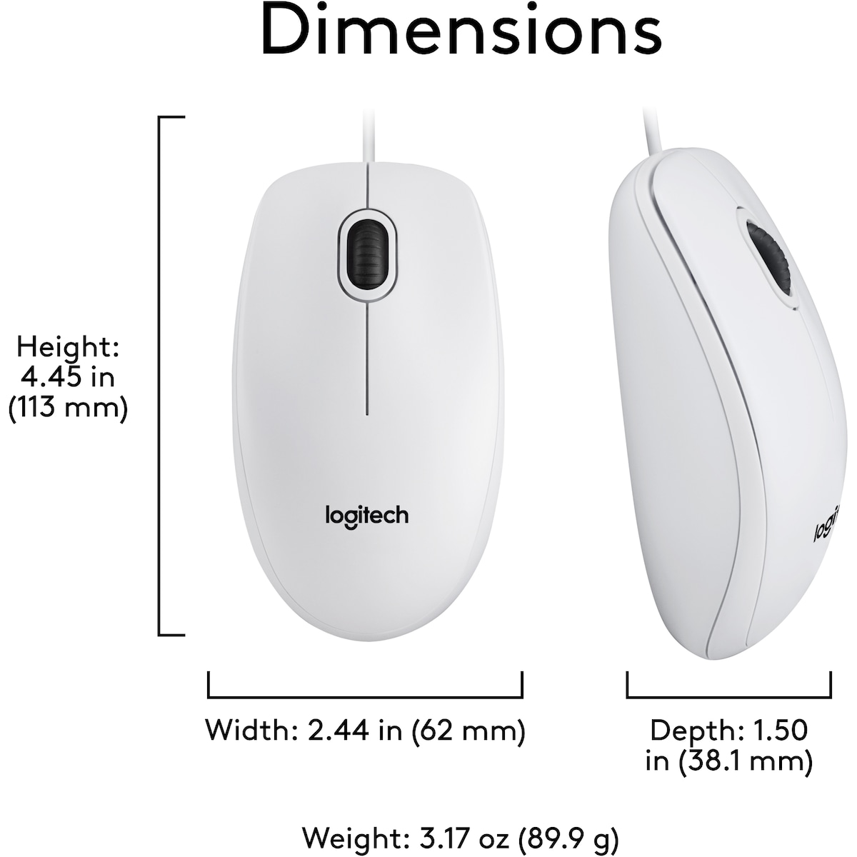 Logitech M100 kablet mus (hvit)