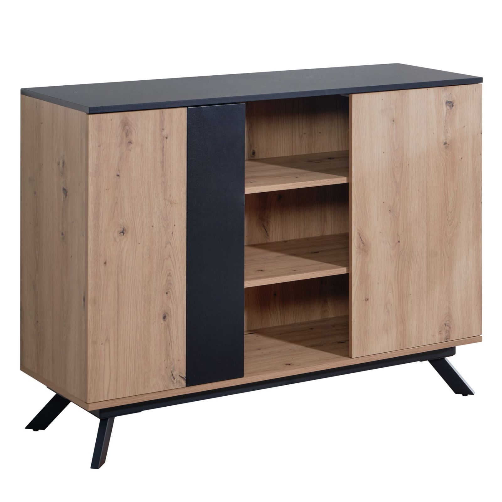Sideboard - Eiche-schwarz - 110 cm breit