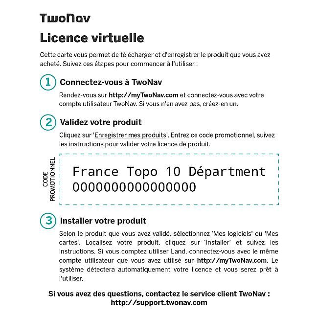 TWONAV - CARTOGRAPHIETWONAV FRANCE TOPO 10 DEPARTEMENTS
