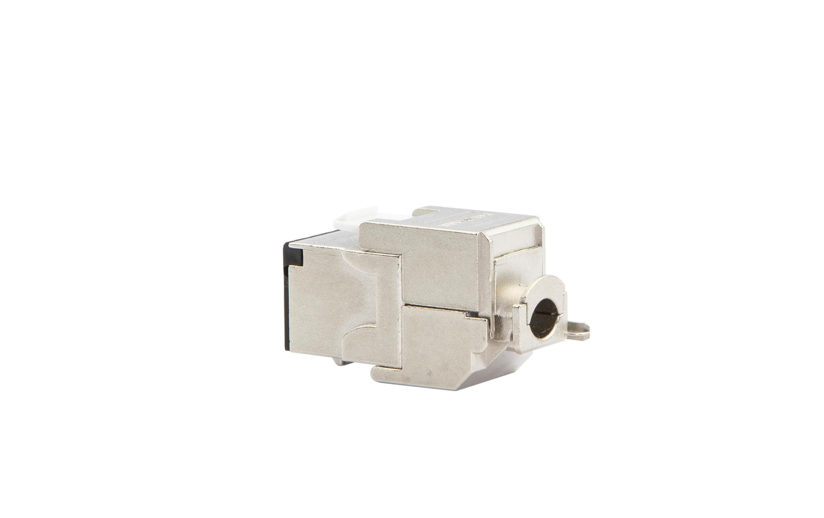 Keystone-Modul KS-T Plus 1/8 tool-less Cat.6A (IEC) 1 StückRJ45-Modul KS-T Plus 1/8 toolless Cat.6A (IEC) geschirmt mit Staubschutzklappe