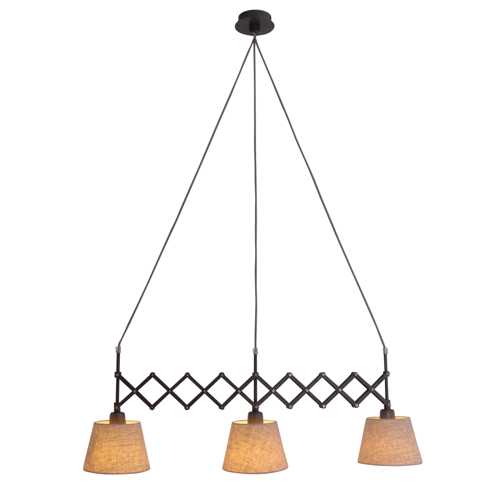Pendelleuchte ADRIENNE - natur-braun - 3-flammig
