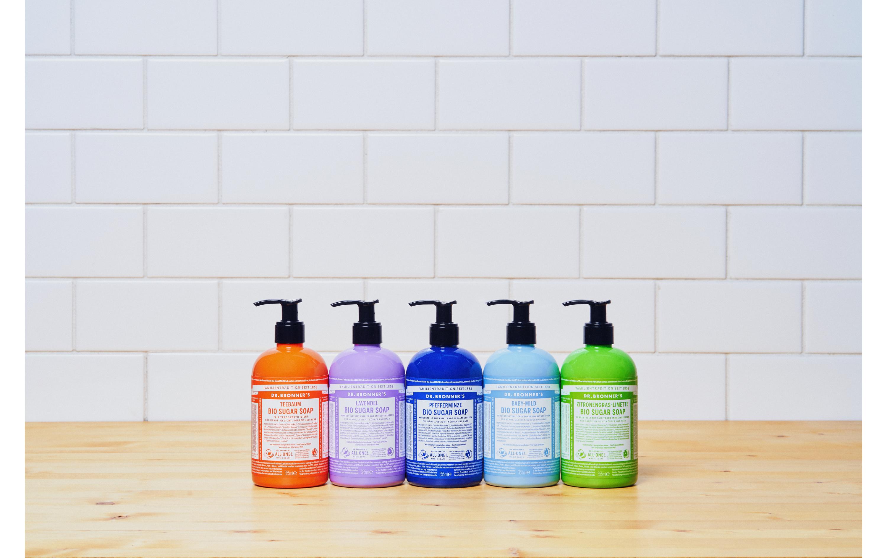 Flüssigseife Sugarsoap Lemongrass 355 mlNatürliche Fair Trade Pflegeseife für eine intensive Erfrischung
