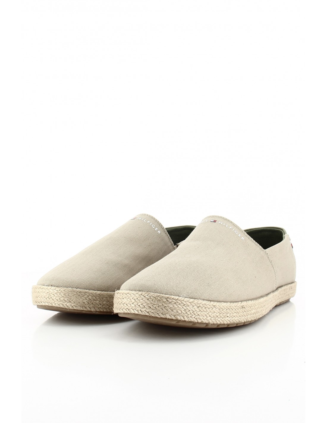 tommy hilfiger Espadrille Homme Beige/Vert Toile