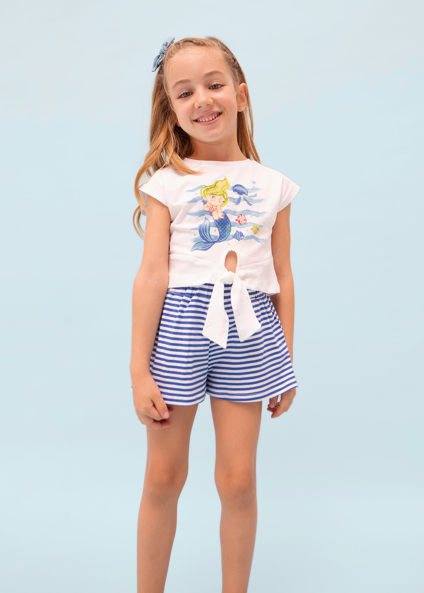 Conjunto de duas peças em algodão sustentável para meninas