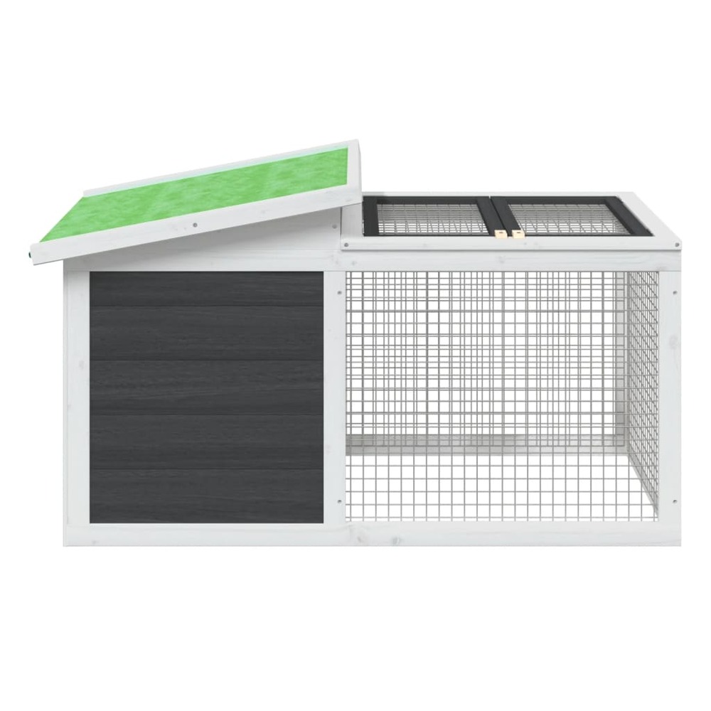 Clapier gris 100,5x54x55 cm bois de pin massif