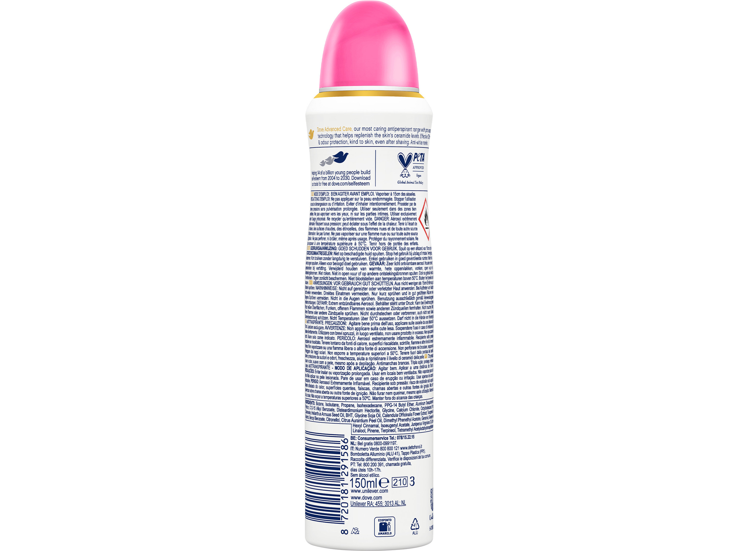 DESODORIZANTE SPRAY DOVE INVISIBLE CARE 72H 150ML
