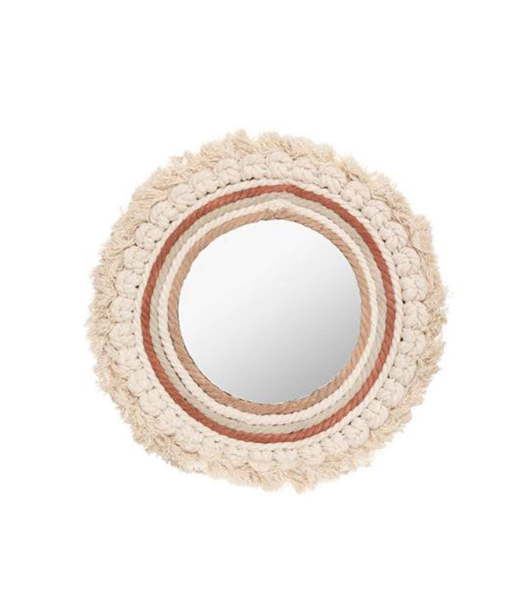 Miroir Mural Rond Design Wonderly 40cm Beige