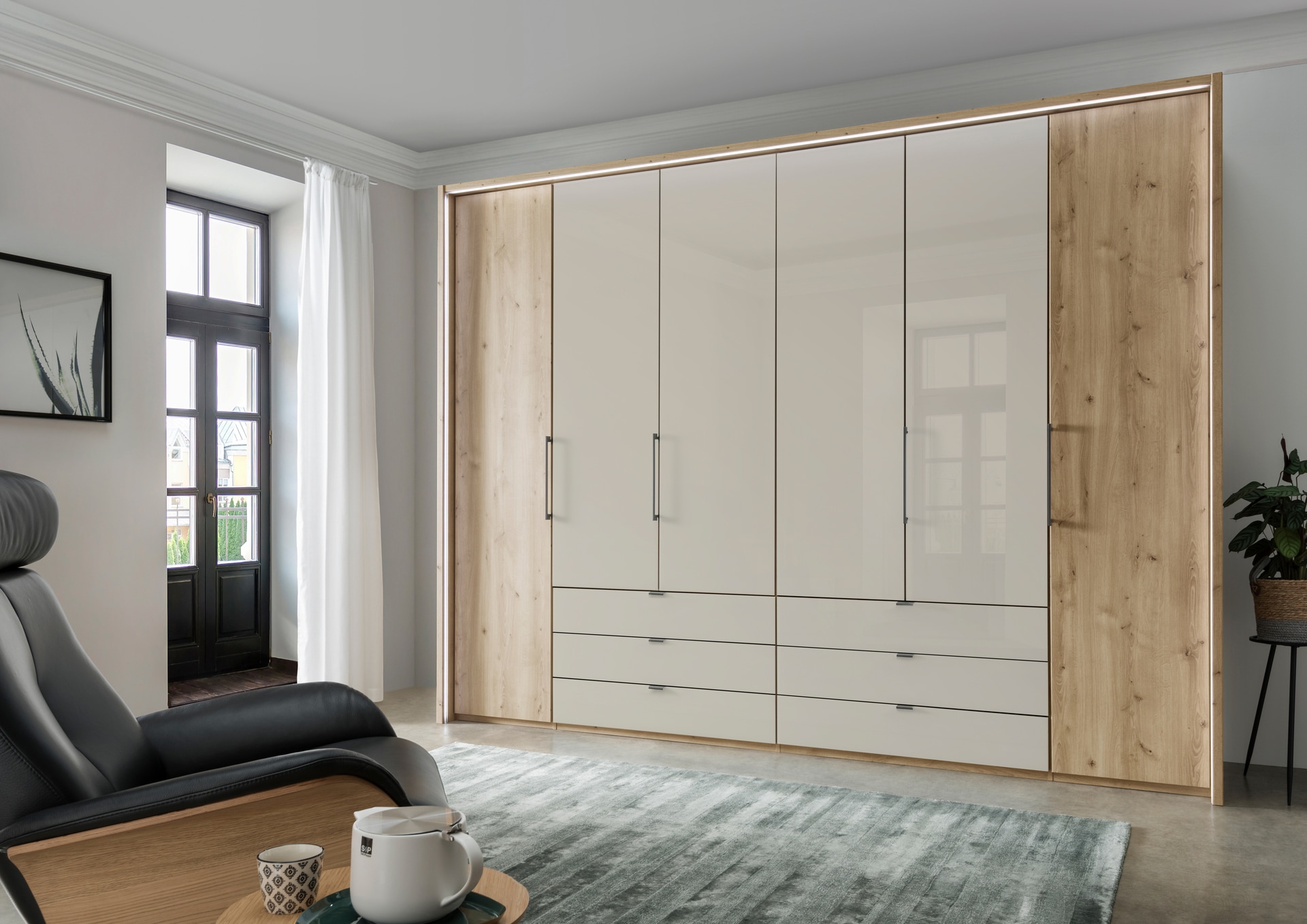 MONDO Drehtürenschrank CLIVO braun/ beige