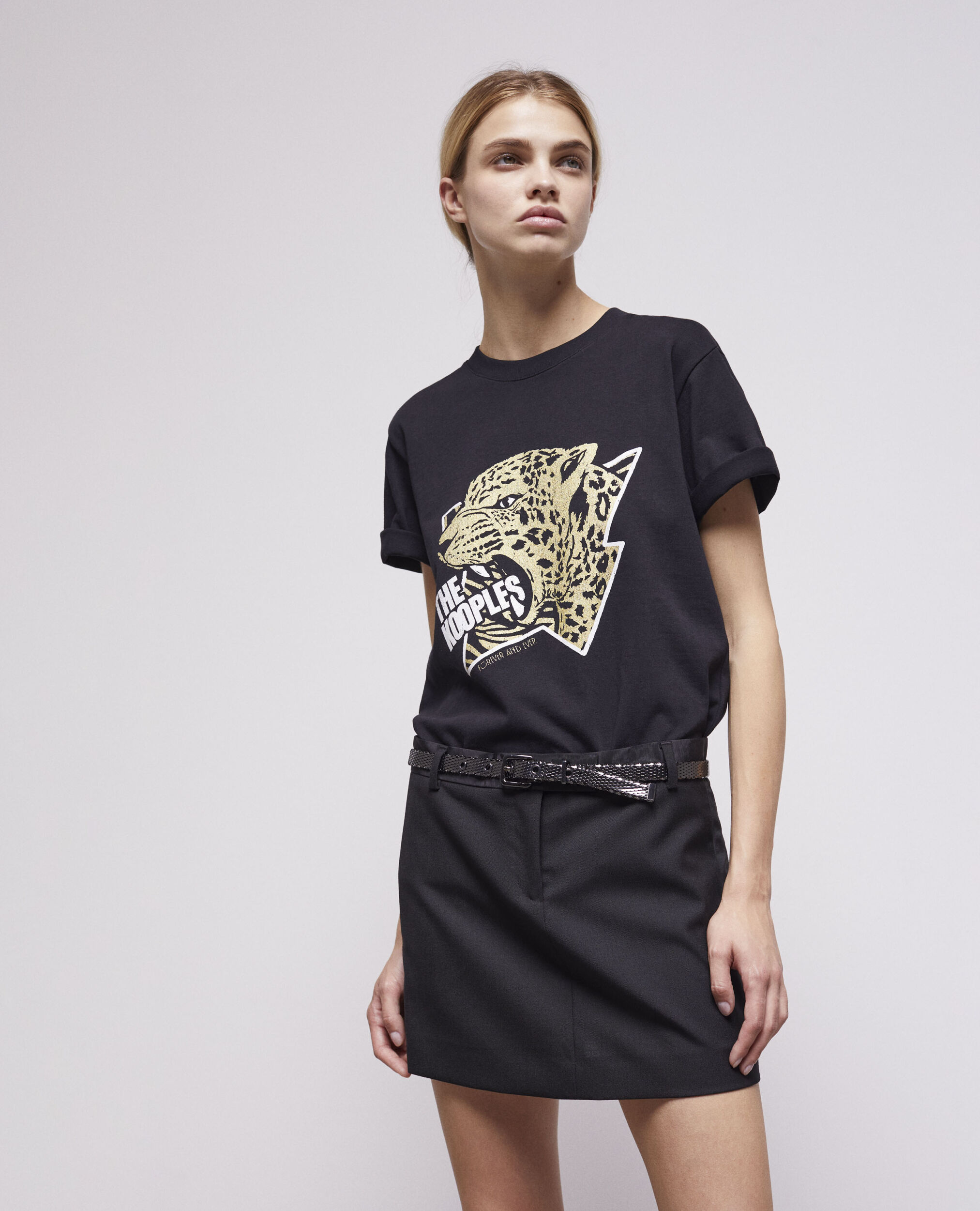 Jupe courte en laine noire