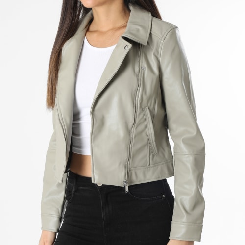 Veste Biker Crop Femme Bella Annabel Gris