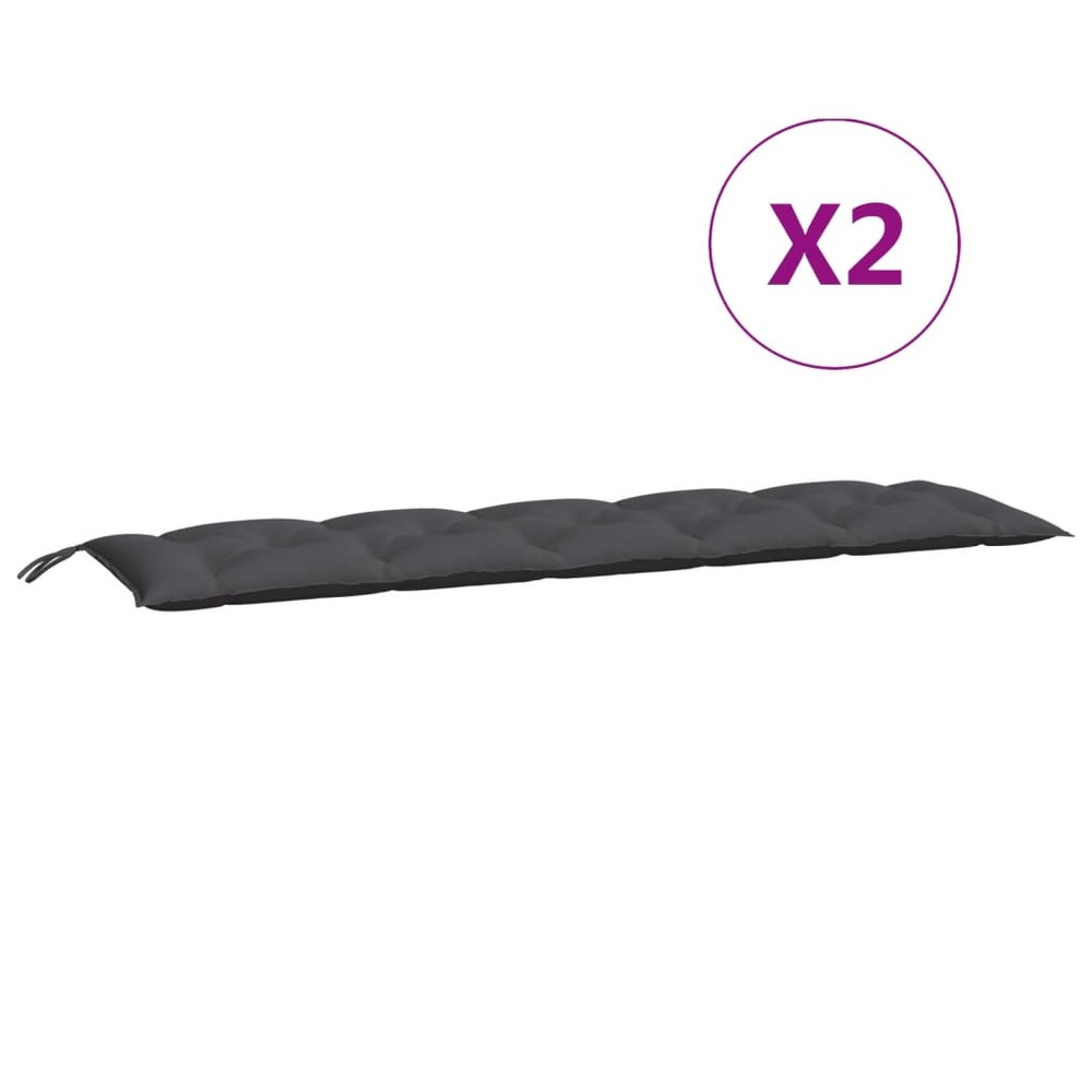 Coussins de banc de jardin 2 pcs anthracite tissu oxford