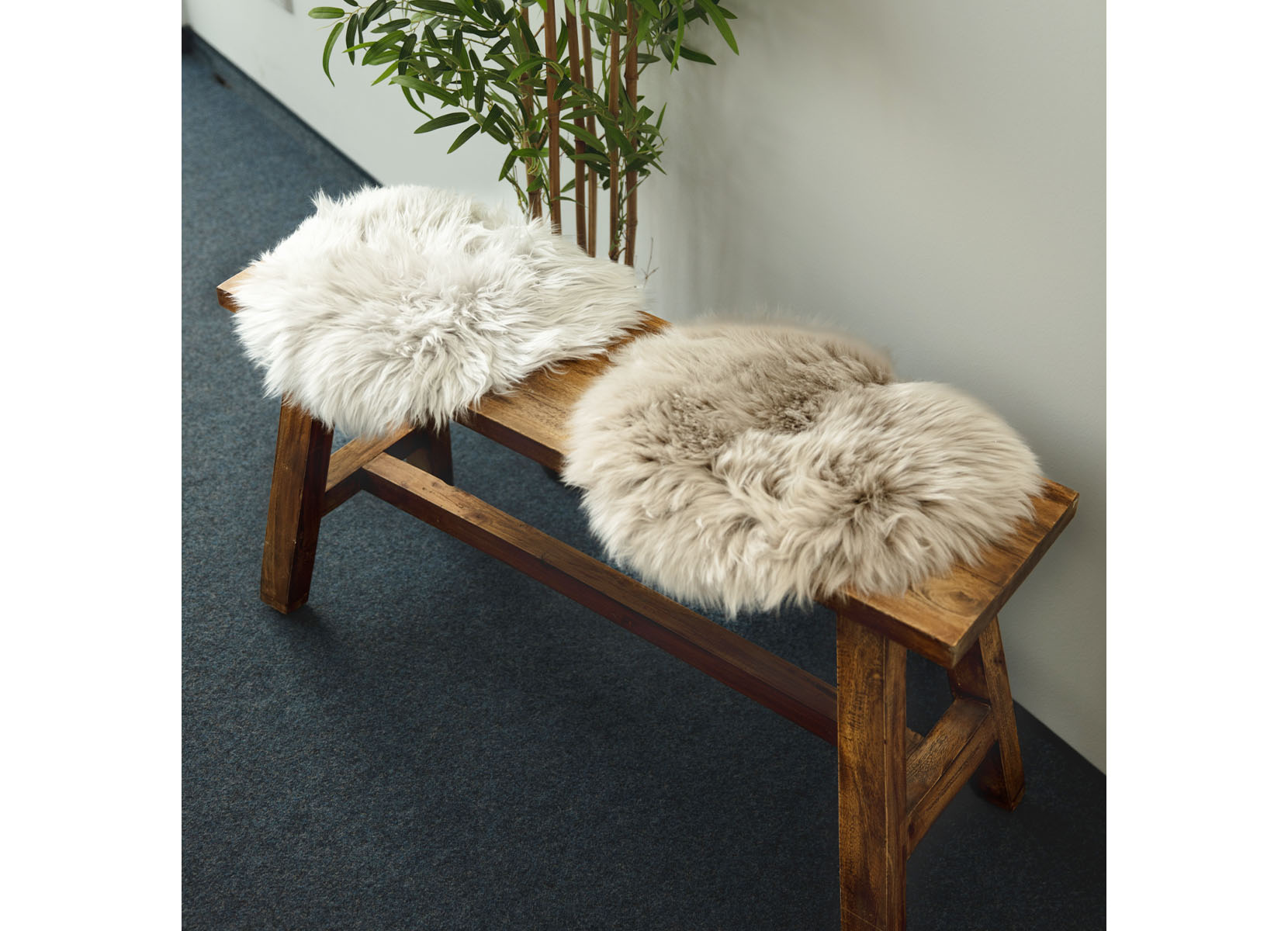 Holz-Sitzbank Ranch Rustikal 90x35x45cm Natur