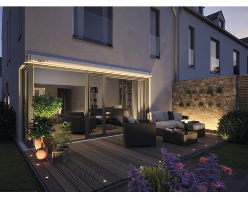 Paulmann Plug & Shine LED inbouwspot, enkele spot, IP65, 1W, 100 lm, 3000 K, vloerlamp, zilver, 230/24V