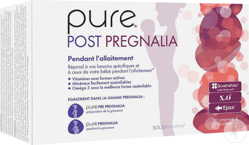 Pure Post Pregnalia Complément Alimentaire Pendant L'Allaitement 30 Comprimés + 30 Gélules