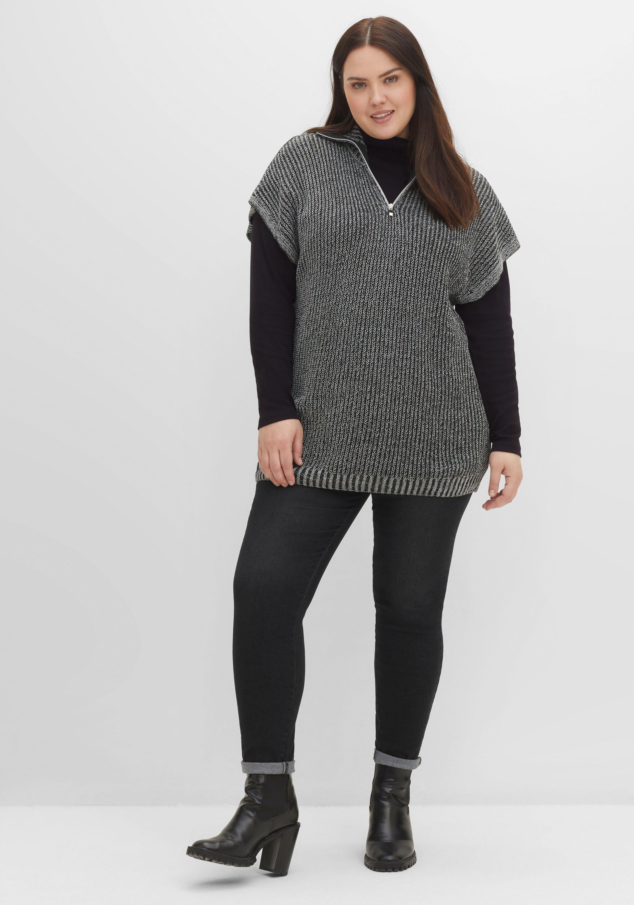 Langarmshirt mit Rollkragen, in A-Linie
