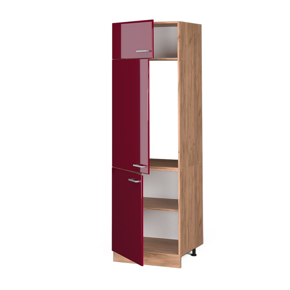 Vicco Kühlumbauschrank Küchenschrank Küchenzeile R-Line 60 cm Goldkraft Bordeaux