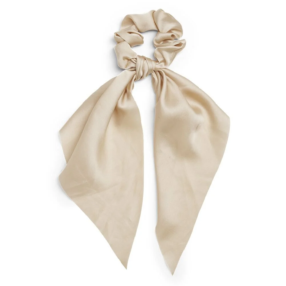 Chouchou foulard beige satiné