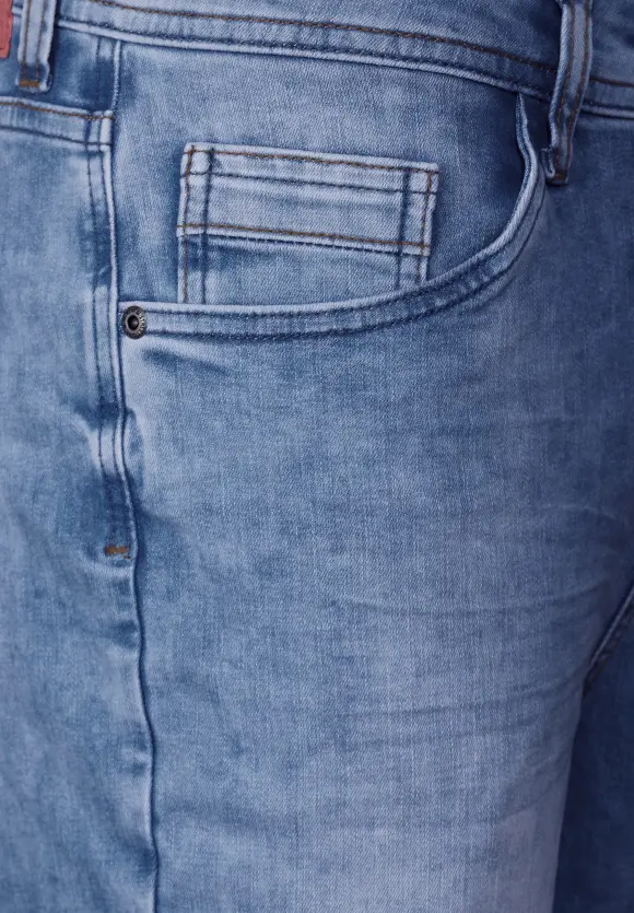 Bleached Regular Fit Jeans - light blue wash