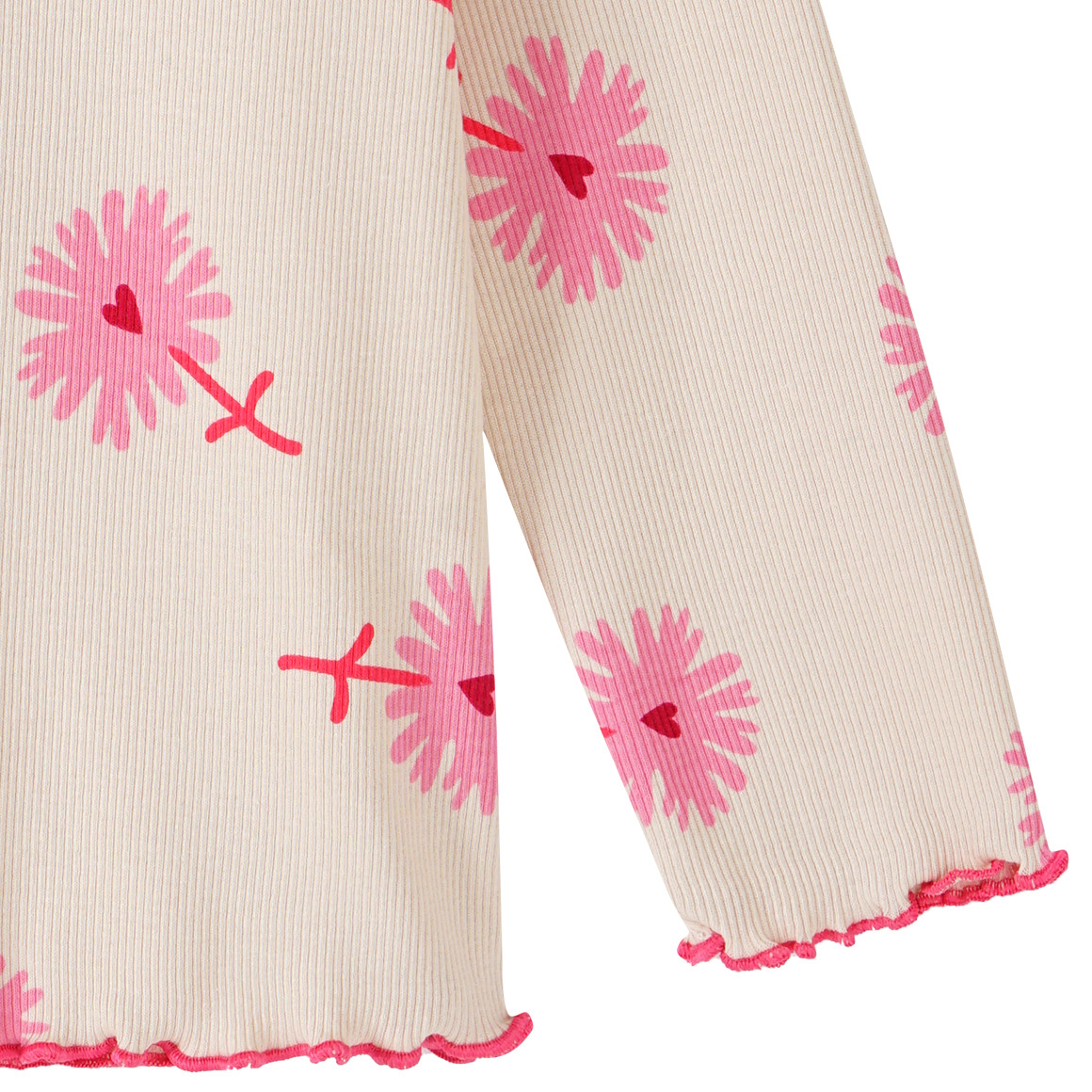 Topolino Mädchen Langarmshirt mit Allover Muster beige / pink