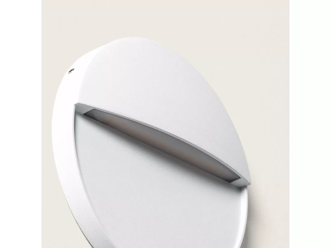 Applique Murale Extérieure LED 6.5W CCT Seleccionable en Saillie Ronde Jade Blanc