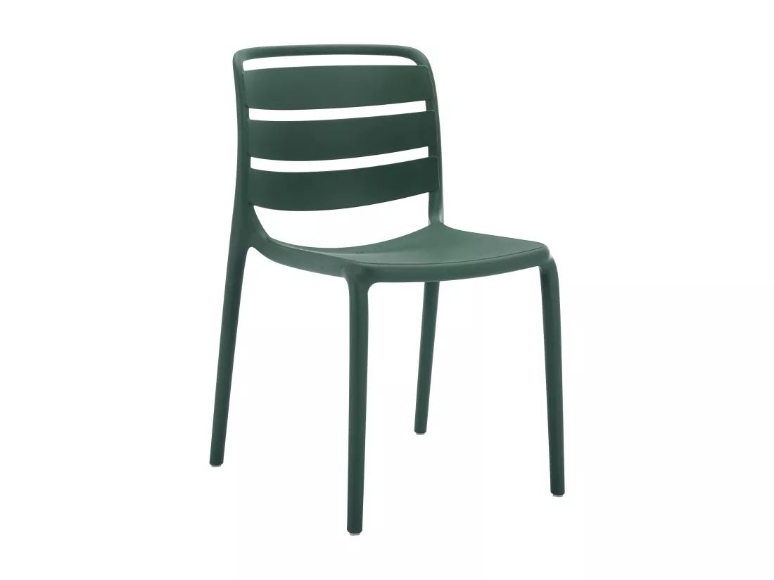 Lot de 2 chaises de jardin empilables en polypropylène - Vert sapin - MOAH de MYLIA