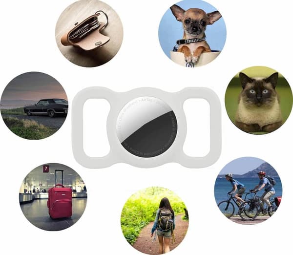 INF Apple AirTag-holder for halsbånd til katt/hund, selvlysende grønn