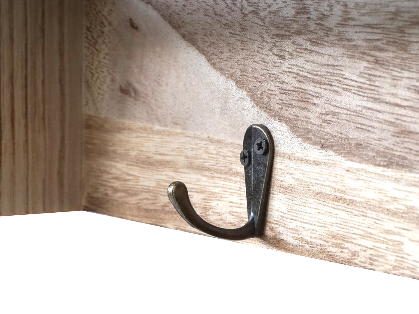 Garderobe MCW-C49, Wandgarderobe Wandregal, Vintage mit 5 Schubladen 32x65x13cm ~ natur