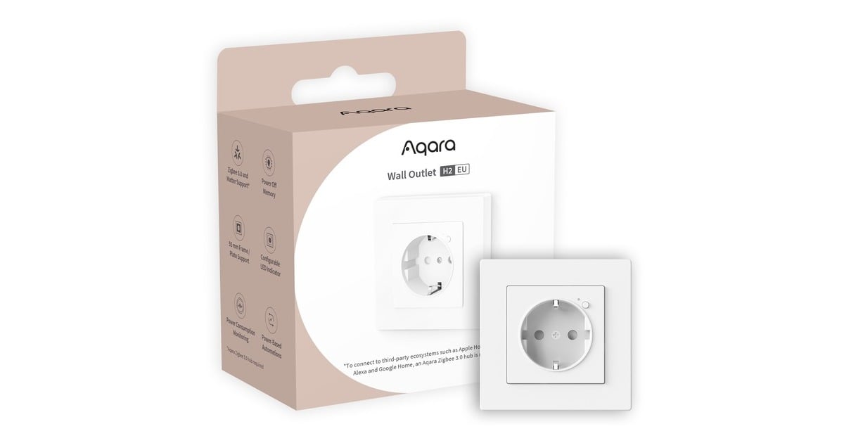 AqaraWall Outlet H2 EU stekkerdoos  (Wit, Zigbee)