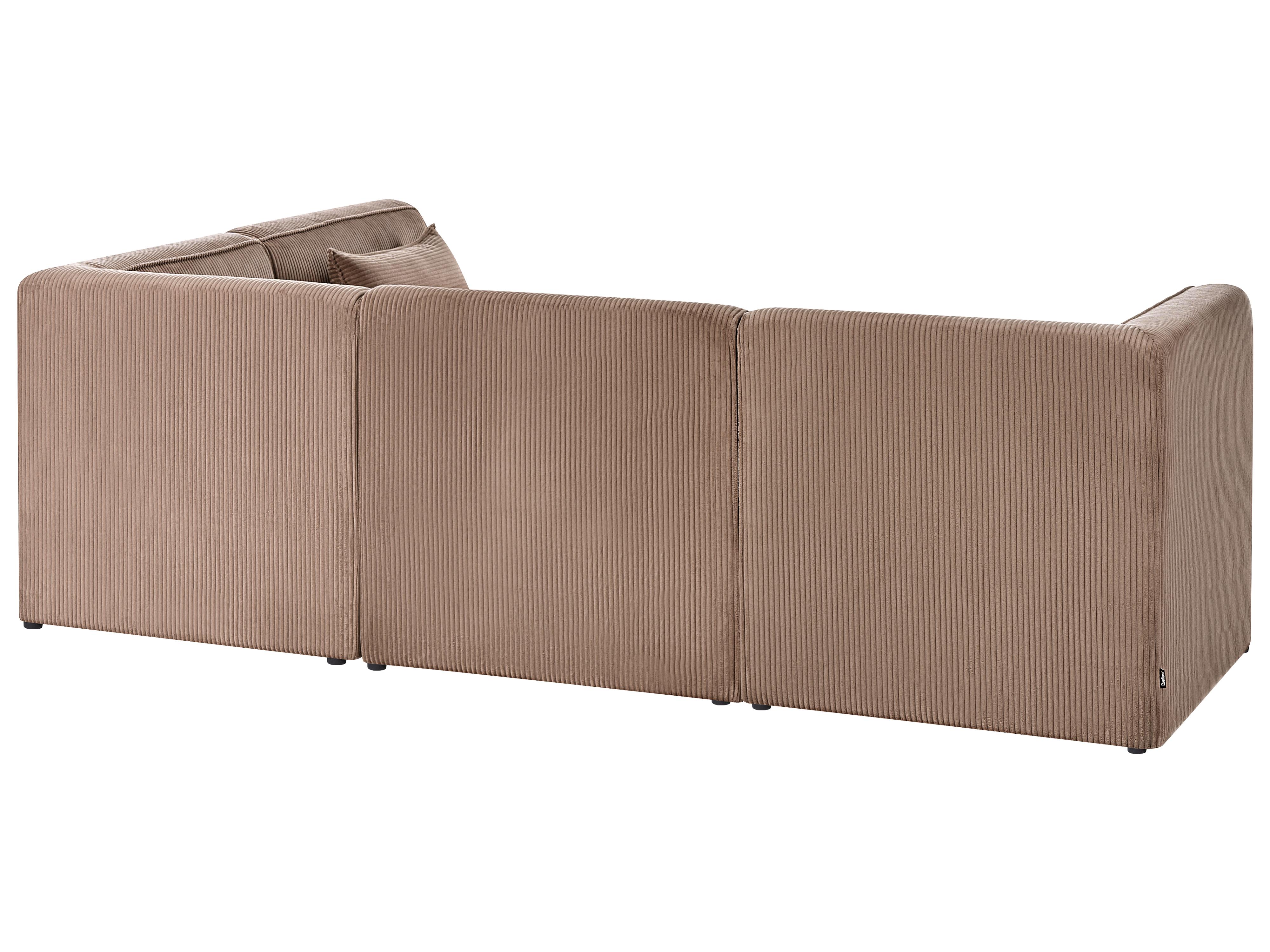 Modulaire hoekbank 4-zits LEMVIG Corduroy Zandbeige rechtszijdig