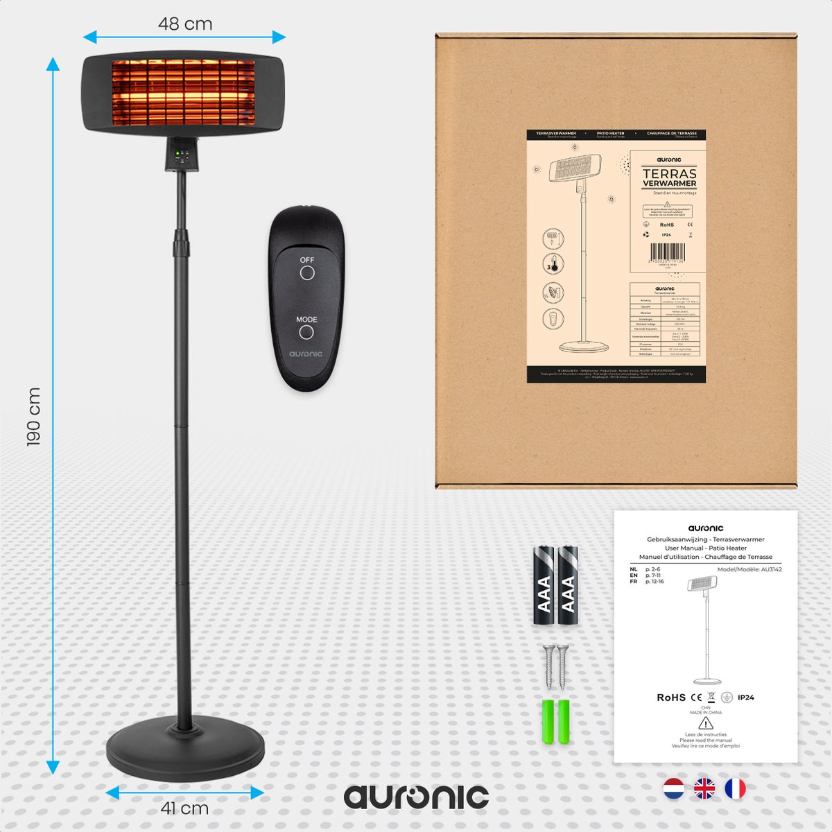 Auronic terrasverwarmer - 2000 watt