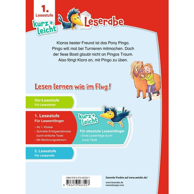 Leserabe - 1. Lesestufe - kurz und leicht - Kleines Pony, großer Traum - Mit Stickern