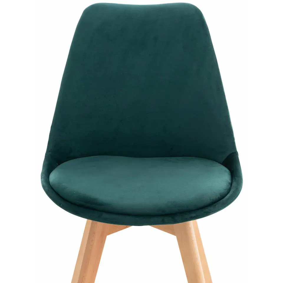 CLP Eetkamerstoel Linares natura Frame - Fluweel - groen