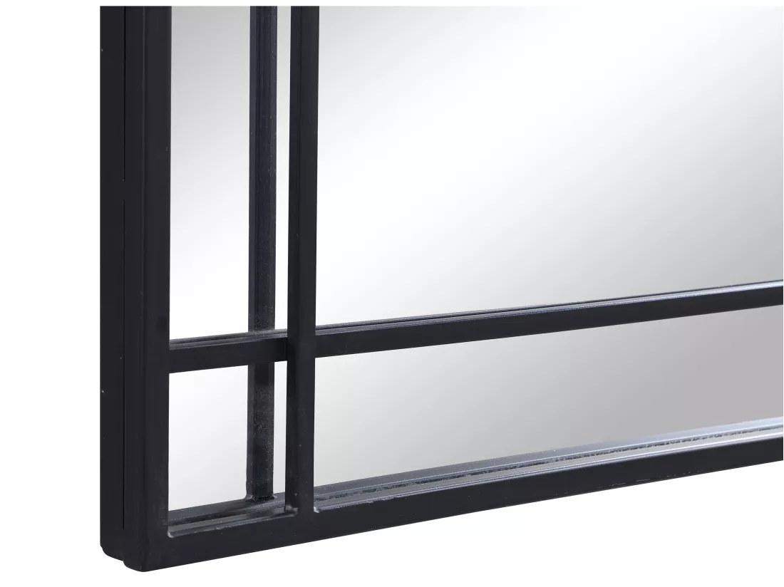 Miroir industriel en métal - L.60 x H.86,5 cm - Noir - HISAE