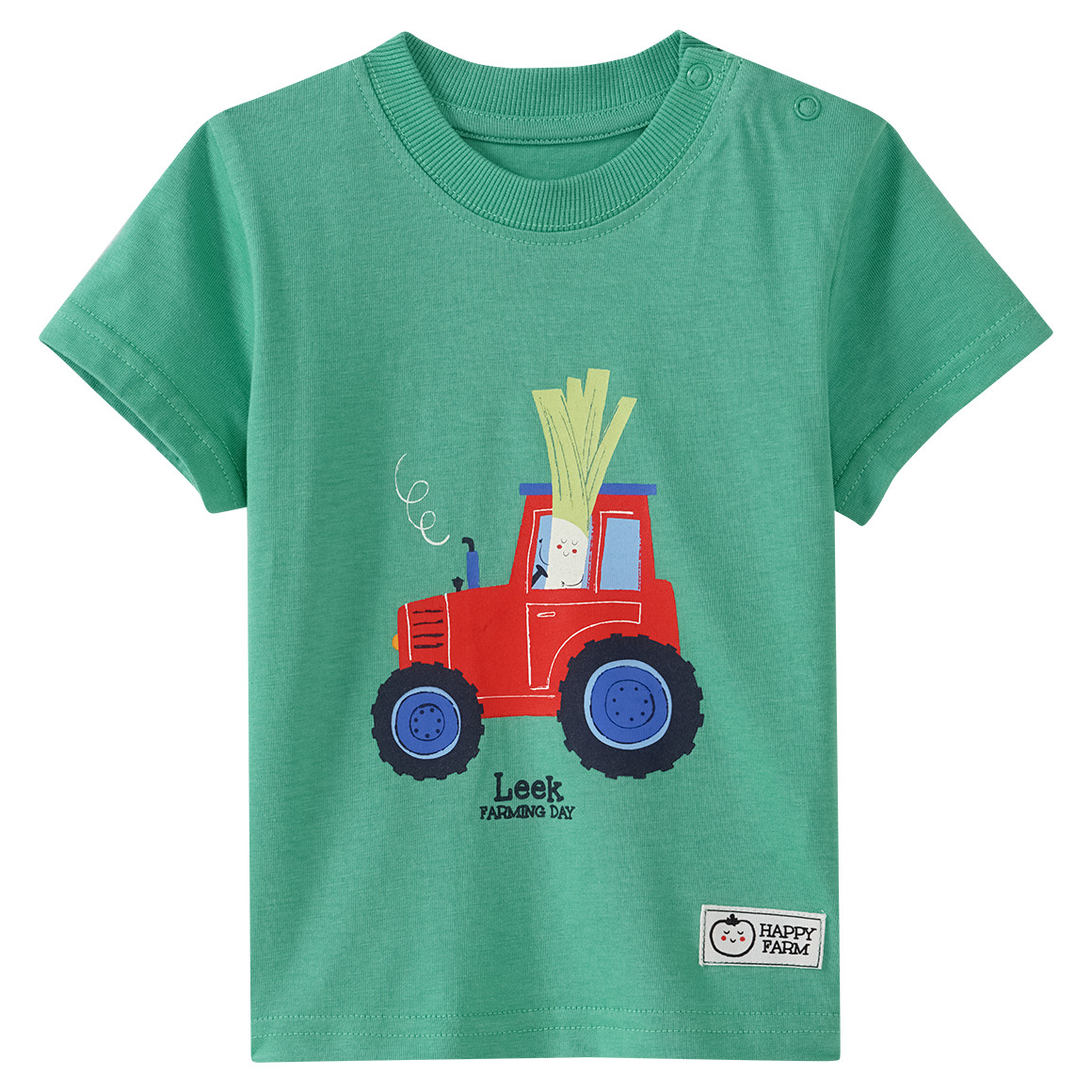 Topomini Baby T-Shirt mit Traktor-Print grün