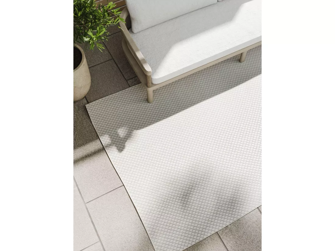 Tapis d'extérieur & intérieur Lou Blanc 80x150 cm