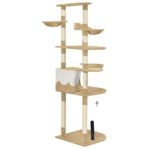 Arranhador de sisal bege para gatos