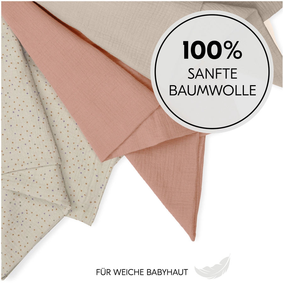 hauck Spucktücher Cuddle N Clean 3er Set Beige DotsCorkBeige