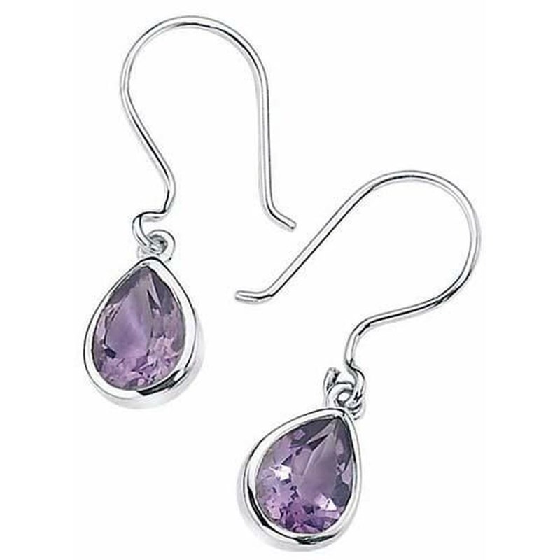 Boucle d'oreille améthyste en argent 925/1000