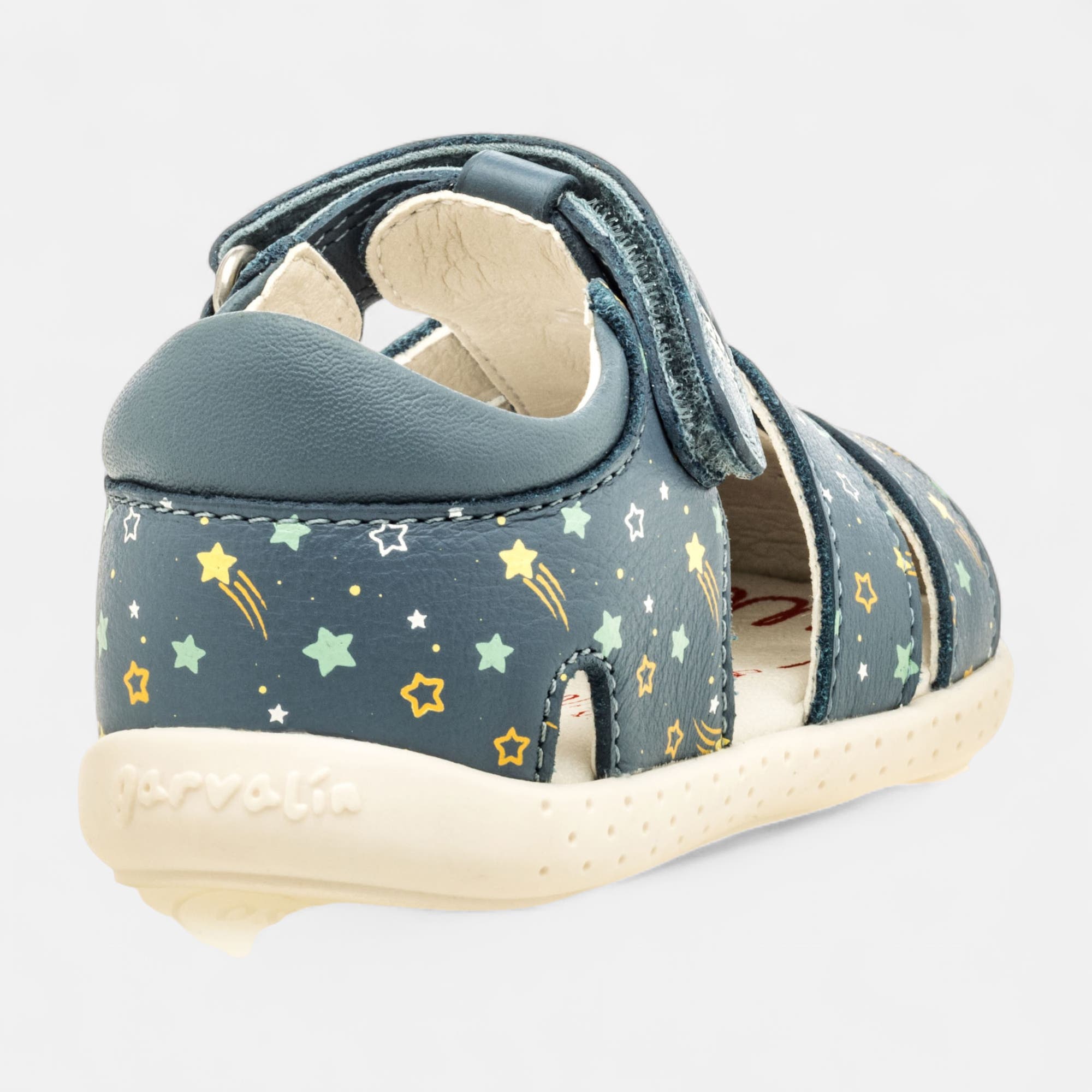 Sandales Bébé garçon en cuir bleu