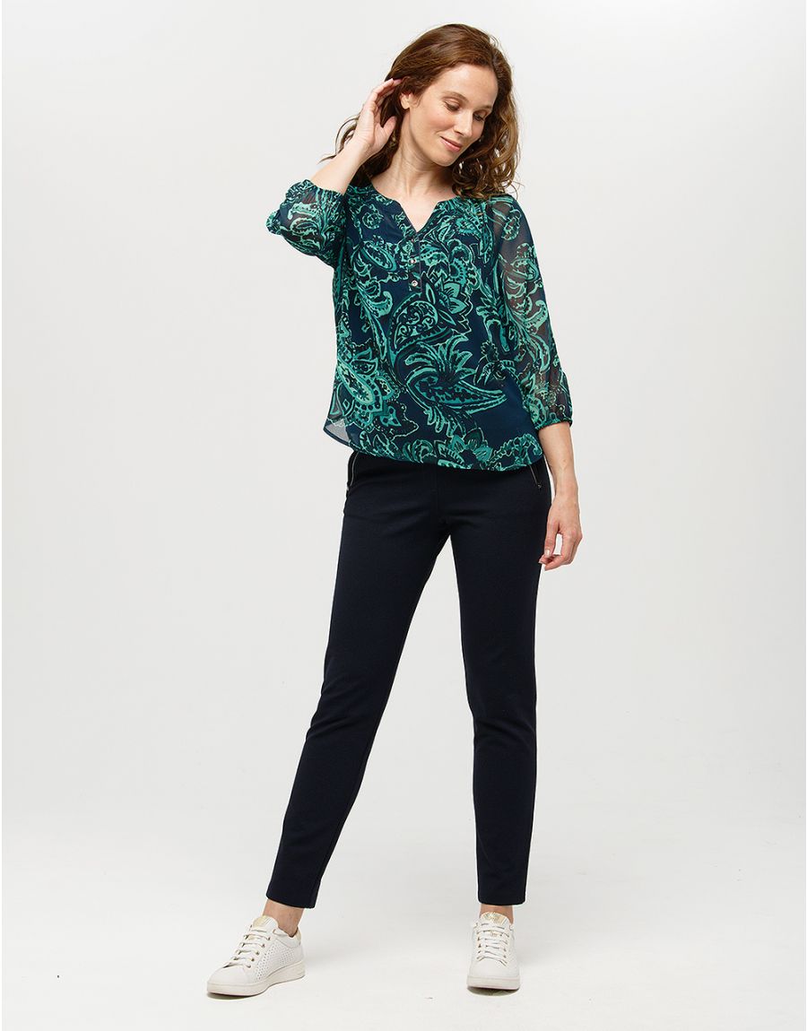 Blouse verte imprimée