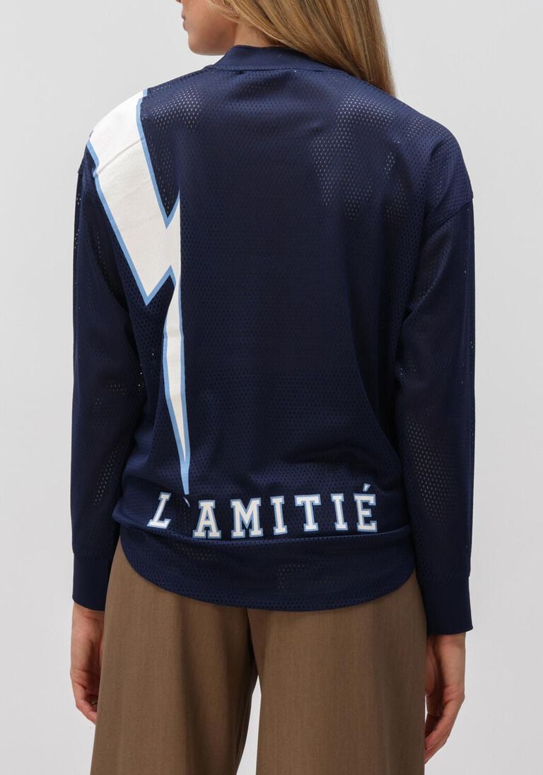 donkerblauwe haute l'amitié top american football ls tee